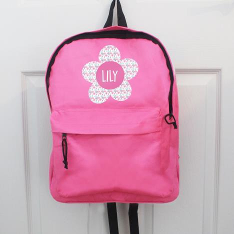 Personalised Pink Flower Backpack Extra Image 2